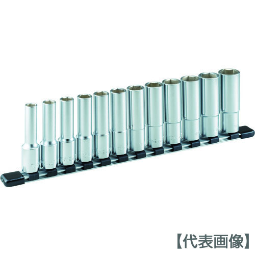 ＴＯＮＥ　ディープソケットセット（６角・ホルダー付）　１２ｐｃｓ　差込角１２．７ｍｍ（HSL412）369-8513【ＴＯＮＥ（株）】