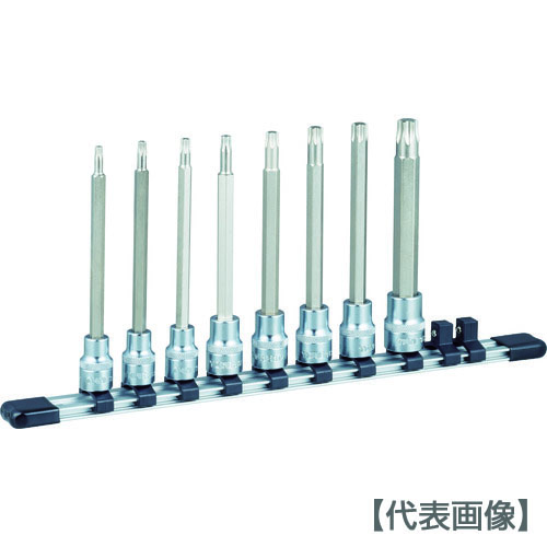 ＴＯＮＥ　ヘックスローブソケットセット　ロングトルクスソケットセット（強力タイプ・ホルダー付）　差込角９．５ｍｍ（HTX308L）396-4647【ＴＯＮＥ（株）】