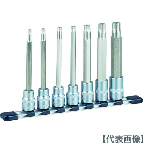 ＴＯＮＥ　ヘックスローブソケットセット　ロングトルクスソケットセット（強力タイプ・ホルダー付） 差込角12.7mm（HTX407L）810-9619【ＴＯＮＥ（株）】