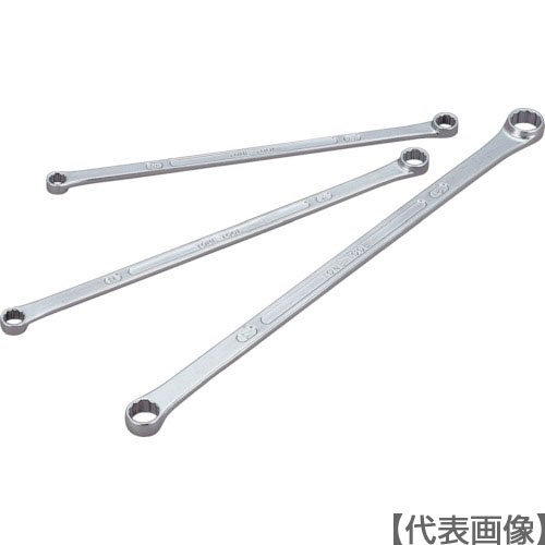 ＴＯＮＥ　両口超ロングめがねレンチ（ストレート） 対辺寸法８×１０ｍｍ メッキ処理（M05-0810）287-7643【ＴＯＮＥ（株）】