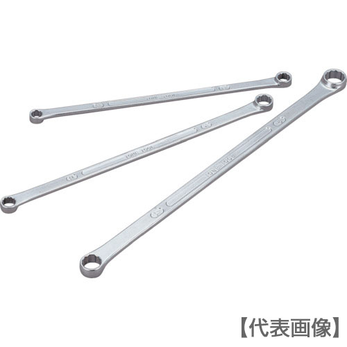 ＴＯＮＥ　両口超ロングめがねレンチ（ストレート）　対辺寸法１１×１３ｍｍ　メッキ処理（M05-1113）287-7660【ＴＯＮＥ（株）】