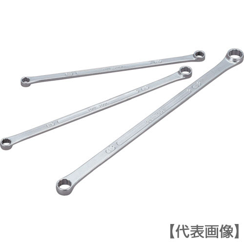ＴＯＮＥ　両口超ロングめがねレンチ（ストレート）　対辺寸法１４×１７ｍｍ　メッキ処理（M05-1417）287-7694【ＴＯＮＥ（株）】