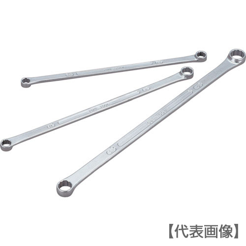 ＴＯＮＥ　両口超ロングめがねレンチ（ストレート）　対辺寸法１６×１８ｍｍ　メッキ処理（M05-1618）287-7708【ＴＯＮＥ（株）】