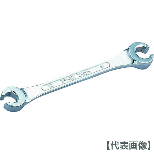 ＴＯＮＥ　フレアナットレンチ　対辺寸法１２×１４ｍｍ　全長１６０ｍｍ　メッキ処理（M26-1214）369-8661【ＴＯＮＥ（株）】