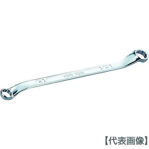 ＴＯＮＥ　両口ロングメカニックめがねレンチ（４５°×１０°）　対辺寸法１０×１２ｍｍ　全長１９４ｍｍ（M44-1012）369-8718【ＴＯＮＥ（株）】