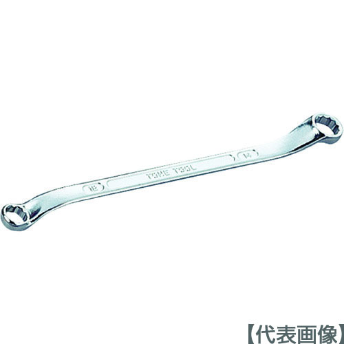 ＴＯＮＥ　両口ロングメカニックめがねレンチ（４５°×１０°） 対辺寸法２４×２７ｍｍ 全長350mm（M44-2427）369-8807【ＴＯＮＥ（株）】