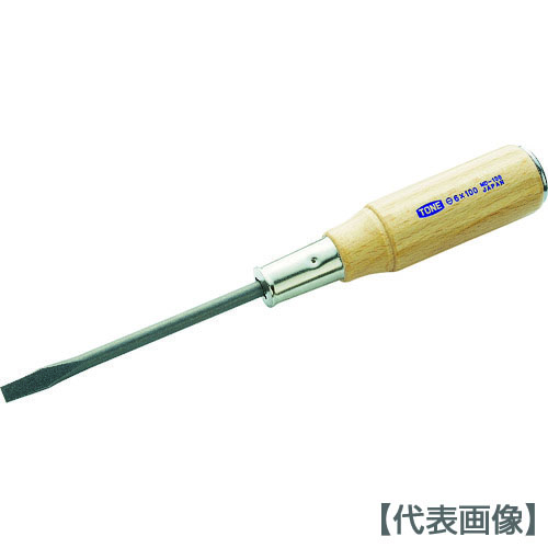 ＴＯＮＥ　貫通ドライバー（木柄）　（－）０．６Ｘ４．５（MD-050）810-9132【ＴＯＮＥ（株）】