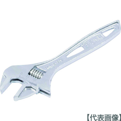 ＴＯＮＥ　ハイパーウォームモンキレンチ（目盛付）　全長１５０ｍｍ（MWR-150）217-9242【ＴＯＮＥ（株）】