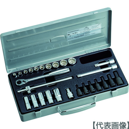 ＴＯＮＥ　ミックスソケットレンチセット　２７ｐｃｓ（MX300）116-5569【ＴＯＮＥ（株）】