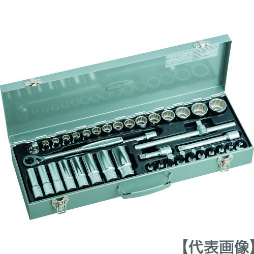 ＴＯＮＥ　ミックスソケットレンチセット　３９ｐｃｓ（MX400）810-9140【ＴＯＮＥ（株）】
