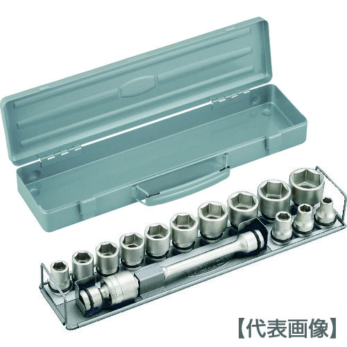 ＴＯＮＥ　インパクト用ソケットセット（メタルトレー付）　１５ｐｃｓ　差込角１２．７ｍｍ（NV4132）387-6772【ＴＯＮＥ（株）】