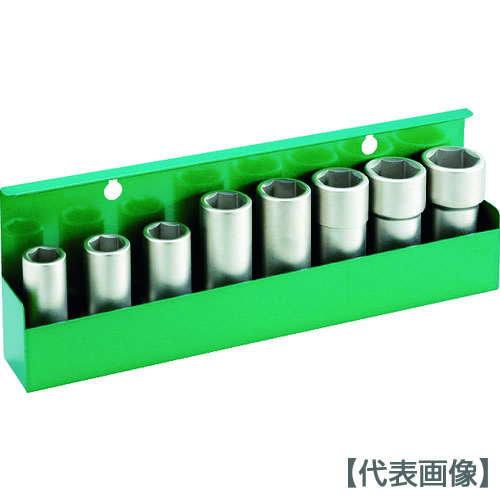 ＴＯＮＥ　インパクト用ロングソケットセット（壁掛式）　８ｐｃｓ　差込角１９．０ｍｍ（NV608）387-6781【ＴＯＮＥ（株）】