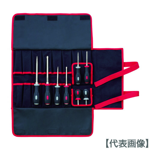 ＴＯＮＥ　パワーグリップドライバーセット　８本組　布袋付き（PGD8）773-3518【ＴＯＮＥ（株）】