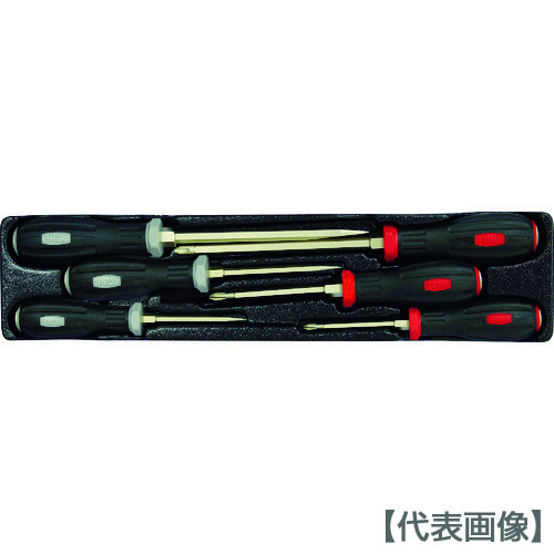 ＴＯＮＥ　パワーグリップドライバーセット　６本組　トレー付き（PLPGD6）773-3607【ＴＯＮＥ（株）】