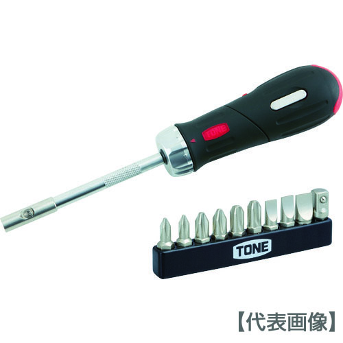 ＴＯＮＥ　ラチェット式ドライバーセット　１２点セット（RD10S）412-5151【ＴＯＮＥ（株）】