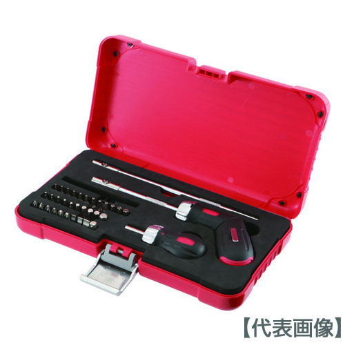 ＴＯＮＥ　ラチェット式ドライバーセット　３７点セット（RDS32）404-8997【ＴＯＮＥ（株）】