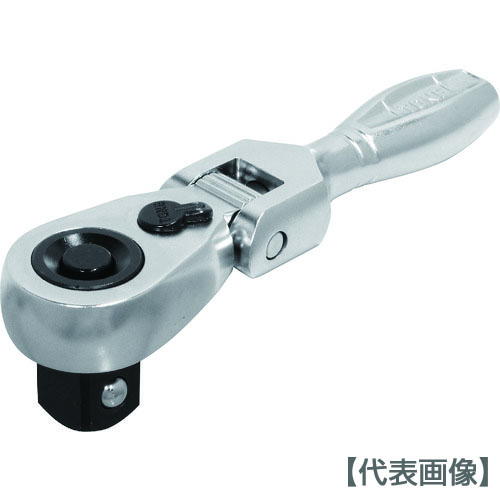 ＴＯＮＥ　コンパクトショート首振ラチェットハンドル（ホールドタイプ） 歯数７２枚 差込角１２．７ｍｍ 全長１１０ｍｍ（RH4FCHS）491-4627【ＴＯＮＥ（株）】