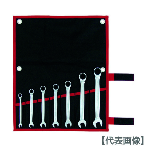 ＴＯＮＥ　ラチェットめがねレンチセット　７ｐｃｓ（RM700）369-9145【ＴＯＮＥ（株）】
