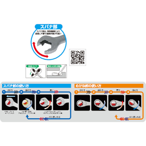 ＴＯＮＥ　首振クイックラチェットめがねレンチ　２１ｍｍ（RMFQ-21）431-9729【ＴＯＮＥ（株）】