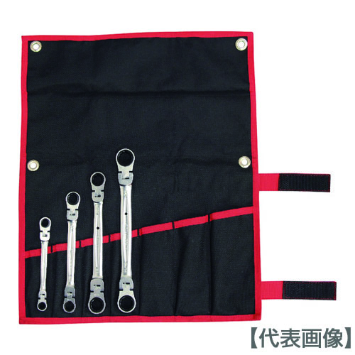 ＴＯＮＥ　両首振ラチェットめがねレンチセット　インチサイズ（RMFWB400）781-2213【ＴＯＮＥ（株）】