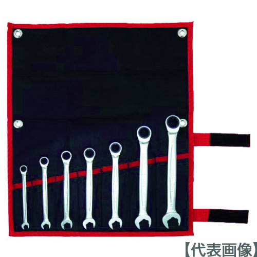 ＴＯＮＥ　クイックラチェットめがねレンチセット　７ｐｃｓ（RMQ700）389-3740【ＴＯＮＥ（株）】