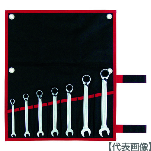 ＴＯＮＥ　切替式ラチェットめがねレンチセット　７ｐｃｓ（RMR700）369-9218【ＴＯＮＥ（株）】