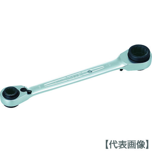 ＴＯＮＥ　４ウェイラチェットめがねレンチ　対辺寸法８×１０×１２×１３ｍｍ　全長１５０ｍｍ（RMW-0813）359-8764【ＴＯＮＥ（株）】
