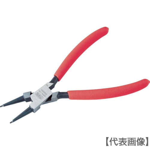 ＴＯＮＥ　スナップリングプライヤ（ストレートタイプ　穴用）　全長１４０ｍｍ　リング使用範囲８～２５ｍｍ（SRPH-125F）760-7628【ＴＯＮＥ（株）】