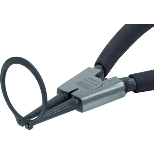 ＴＯＮＥ　スナップリングプライヤ（ストレートタイプ　穴用）　全長１４０ｍｍ　リング使用範囲８～２５ｍｍ（SRPH-125F）760-7628【ＴＯＮＥ（株）】