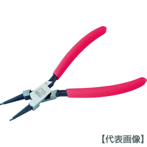 ＴＯＮＥ　スナップリングプライヤ（ストレートタイプ　穴用）　全長１８０ｍｍ　リング使用範囲１９～６０ｍｍ（SRPH-175）760-7636【ＴＯＮＥ（株）】