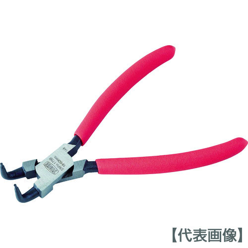 ＴＯＮＥ　スナップリングプライヤ（ベントタイプ　穴用）　全長１７０ｍｍ　リング使用範囲１９～６０ｍｍ（SRPH-175B）760-7644【ＴＯＮＥ（株）】