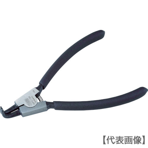 ＴＯＮＥ　スナップリングプライヤ（ベントタイプ　軸用）　全長１３０ｍｍ　リング使用範囲３～１０ｍｍ（SRPS-125BF）760-7695【ＴＯＮＥ（株）】