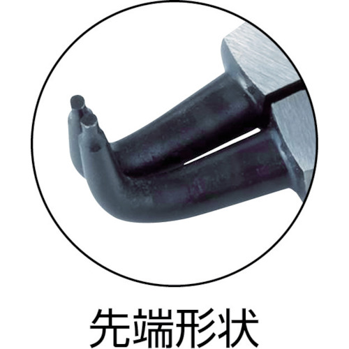 ＴＯＮＥ　スナップリングプライヤ（ベントタイプ　軸用）　全長１３０ｍｍ　リング使用範囲３～１０ｍｍ（SRPS-125BF）760-7695【ＴＯＮＥ（株）】