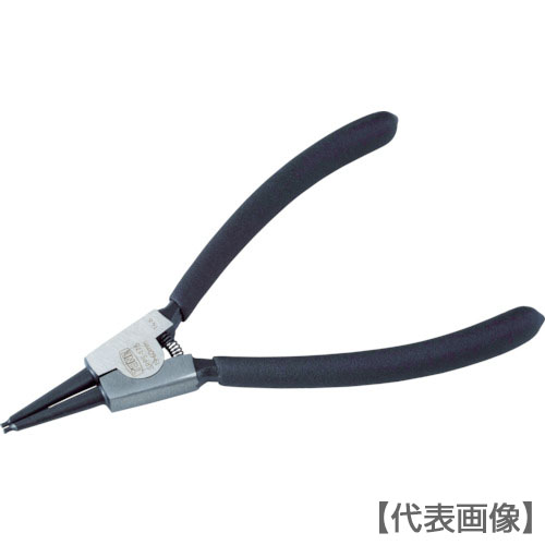 ＴＯＮＥ　スナップリングプライヤ（ストレートタイプ　軸用）　全長１４０ｍｍ　リング使用範囲３～１０ｍｍ（SRPS-125F）760-7709【ＴＯＮＥ（株）】