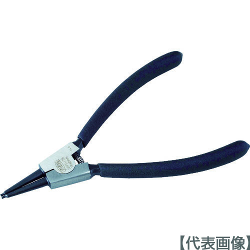 ＴＯＮＥ　スナップリングプライヤ（ストレートタイプ　軸用）　全長１８０ｍｍ　リング使用範囲１９～６０ｍｍ（SRPS-175）760-7717【ＴＯＮＥ（株）】