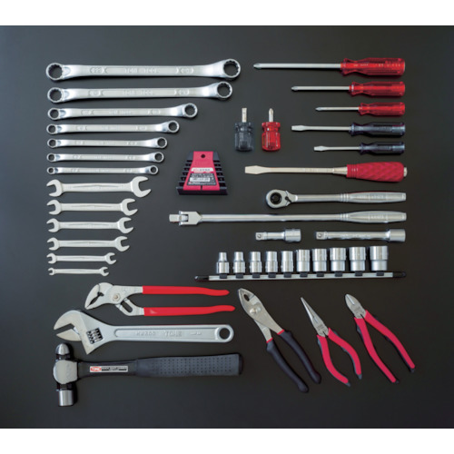 ＴＯＮＥ　整備用工具セット　ツールセット　４３ｐｃｓ　レッド（TSA4120）810-9349【ＴＯＮＥ（株）】