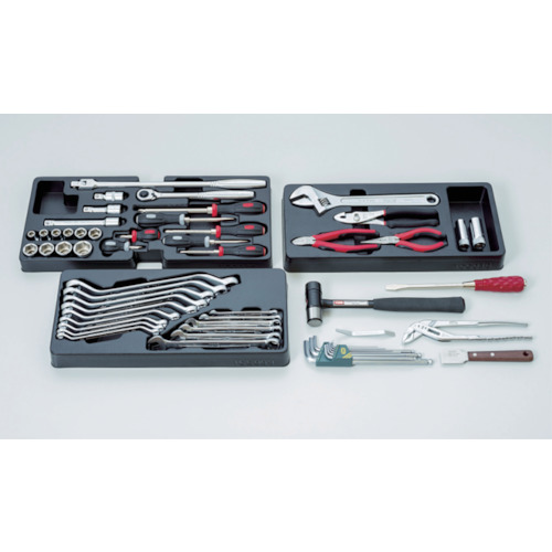 ＴＯＮＥ　整備用工具セット　ツールセット　差込角１２．７ｍｍ　５８点セット　レッド（TSA450）327-1463【ＴＯＮＥ（株）】