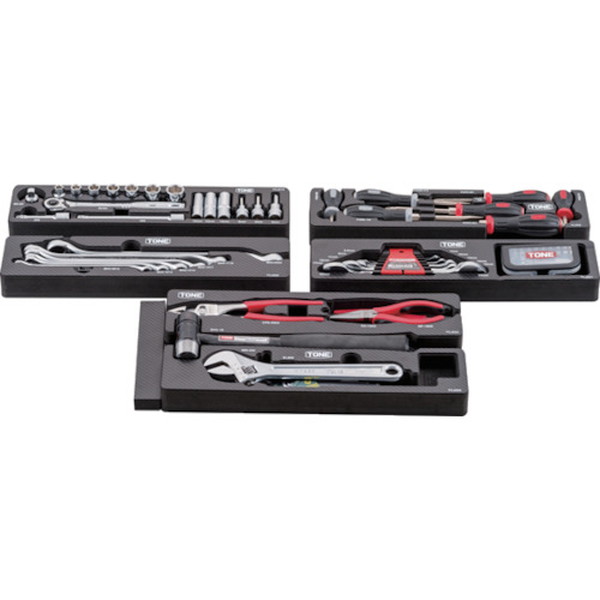 ＴＯＮＥ　整備用工具セット　ツールセット（レッド仕様）　間口４３３×奥行２２０×高さ２４０ｍｍ（TSAT330）829-2433【ＴＯＮＥ（株）】