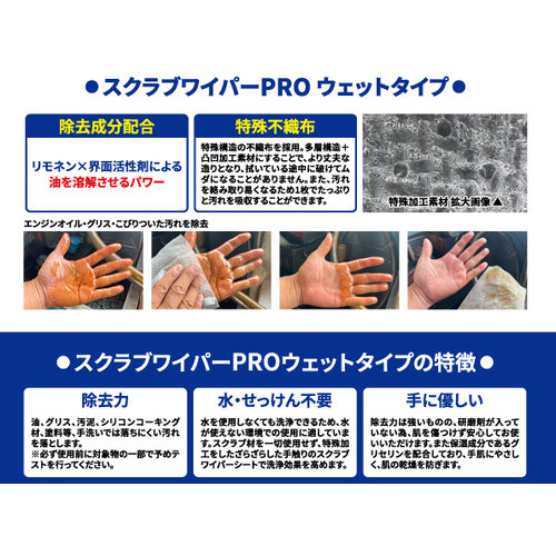 橋本　スクラブワイパーＰＲＯウェットタイプ　１５０Ｘ２００ｍｍ　４０枚入　（株）橋本クロス