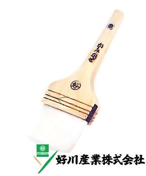好川産業 ナイロン 平刷毛 かみかぜ 白ナイロン毛/平 90mm(30号) 1本【好川産業株式会社】