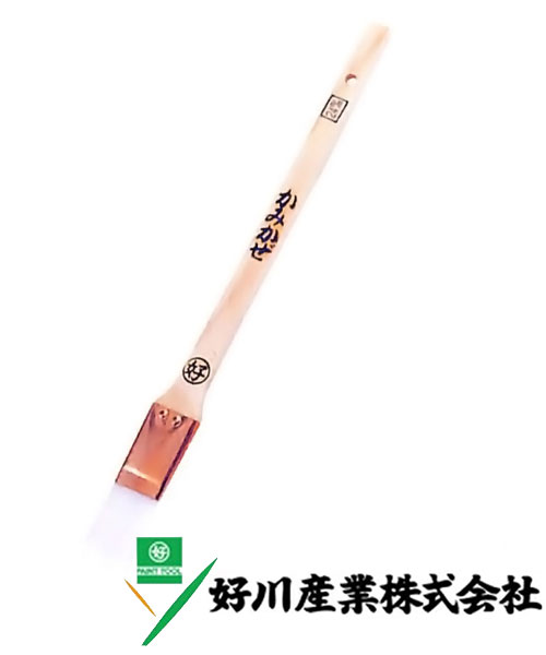 好川産業 ナイロン メジ刷毛 かみかぜ 白ナイロン毛/立薄 24mm(8号) 1本【好川産業株式会社】※受注生産品納期1週間