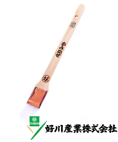 好川産業 ナイロン メジ刷毛 かみかぜ 白ナイロン毛/立薄 30mm(10号) 1本【好川産業株式会社】※受注生産品納期1週間