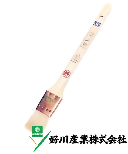 好川産業 白毛 メジ刷毛 王将 白毛/立薄 36mm(12号) 1本【好川産業株式会社】※受注生産品納期1週間