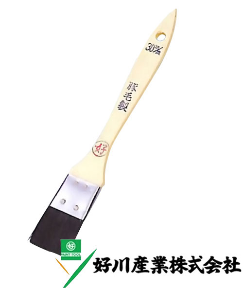 好川産業 黒豚毛 金巻ラック刷毛 黒豚毛/薄平 60mm(20号) 1本【好川産業株式会社】