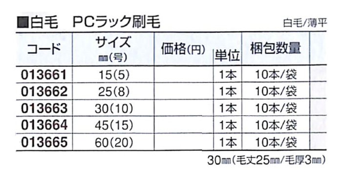 好川産業 白毛 PCラック刷毛 白毛/薄平 24mm(8号)1本【好川産業株式会社】