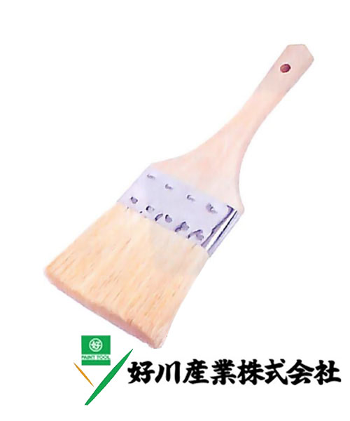 好川産業 パキン アスファルト刷毛 江戸型 白パキン/立 75mm 1本【好川産業株式会社】