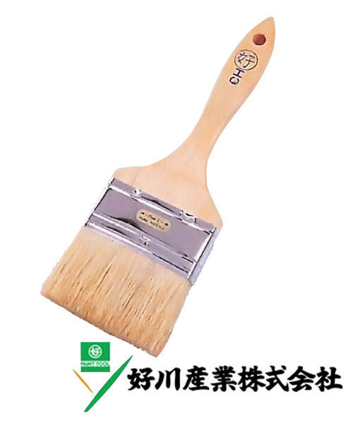 好川産業 白豚毛 コッピー刷毛 CH型 白豚毛/立 3inch 1本【好川産業株式会社】