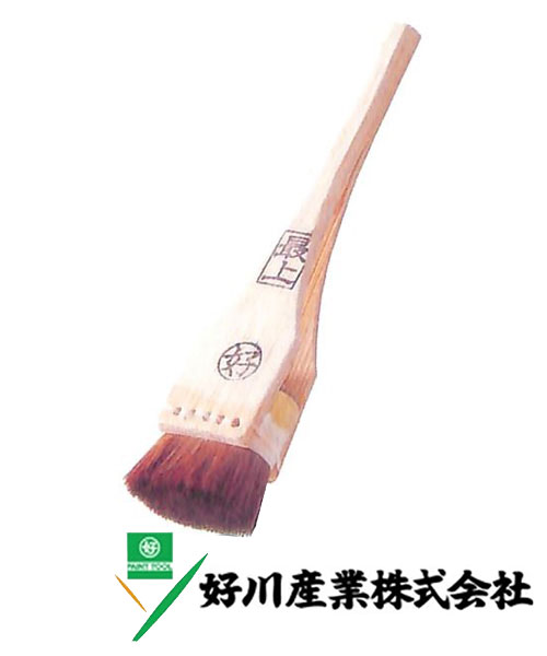 好川産業 赤毛 竹ボタン刷毛 赤毛/摺込 1.5号 1本【好川産業株式会社】
