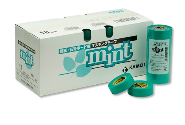 ミント　建築塗装用マスキングテープ　20mm　1箱(60巻入り)【カモ井加工紙】※取り寄せ品